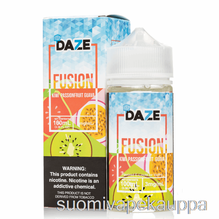 Vape Nesteet Jäinen Kiivi Passionhedelmä Guava - 7 Daze Fuusio - 100 Ml 6 Mg